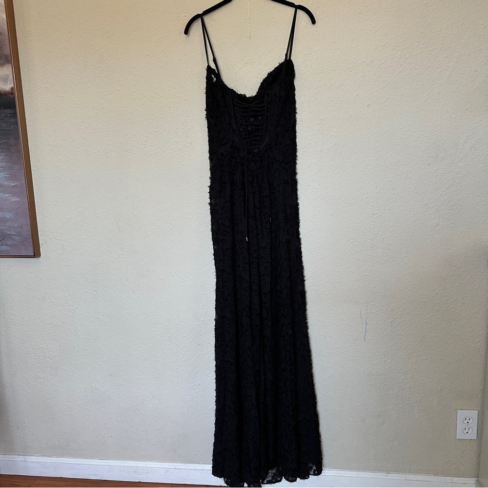 House of CB ‘Seren’ Black Floral Lace Back Maxi Dress NWOT size M‎ regular A-C - Picture 12 of 12